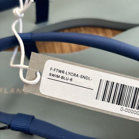 Everlane Sandals Womens 6 ReNew Lycra Swim Slingback Strappy Flipflop Aegean New - Picture 5 of 7